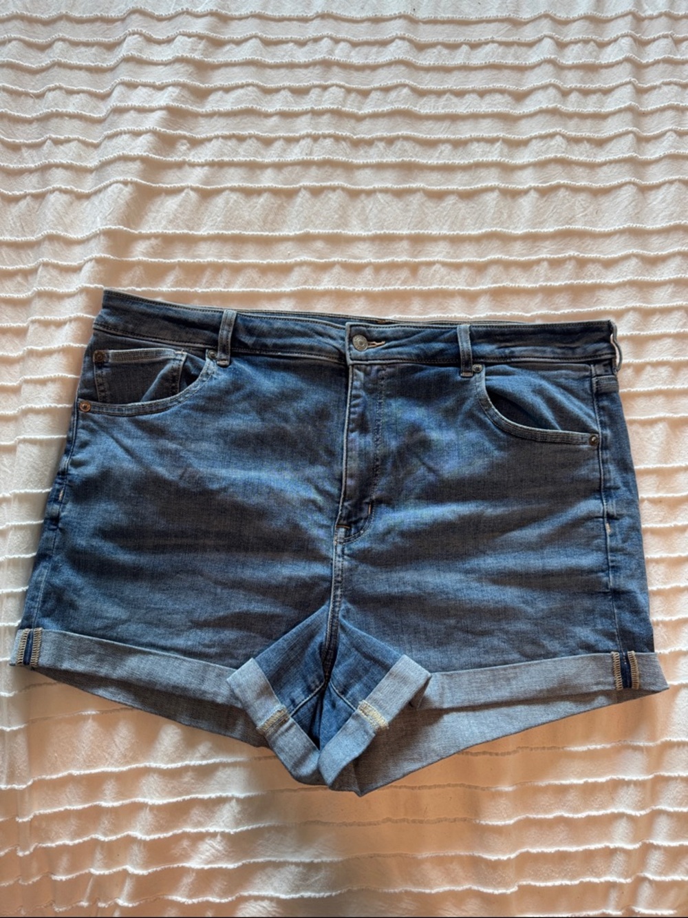 American Eagle High-Rise Dark Blue Denim Shorts